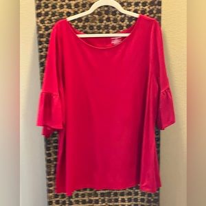 Lane Bryant Red Top Bell Sleeve Size 22/24